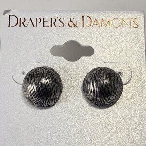 Silver tone Textured Half Ball Design Post Earrings - Women's Fashion Jewelry